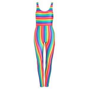 NWOT Minga London Rainbow Stripes Unitard